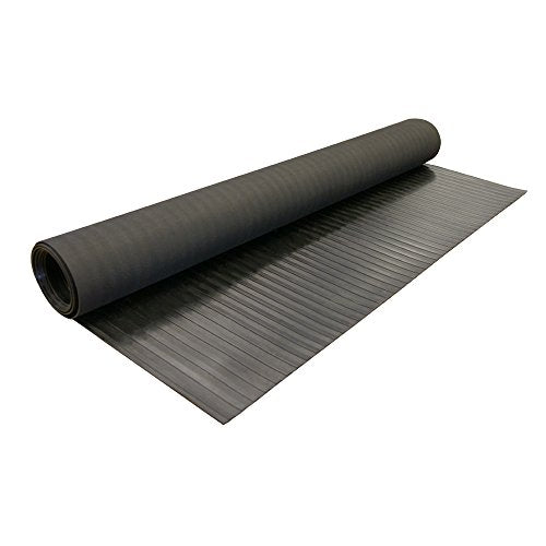 Rubber-Cal Wide-Rib Corrugated Rubber Floor Mat - 1/8 in. Th x 4ft x 8ft