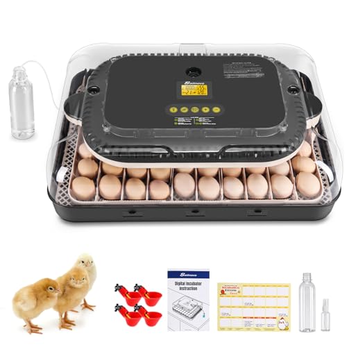 Sailnovo 70 Egg Incubator for Hatching Eggs with Automatic Turning and Auto Humidification, Temperature Control, Egg Candler, Incubator for Chicken Duck Quail Eggs, 23.23'' x 16.34'' x 7.09''