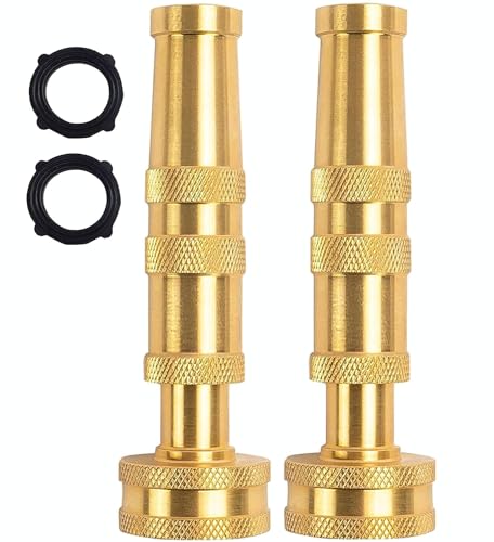 Garden Hose Nozzle, CM CUMIZON Solid Brass Heavy Duty Adjustable Twist Hose Nozzle, High Pressure Water Hose Sprayer Nozzle, 2 Pack | Heavy Duty, Adjustable Twist, High Pressure Water Sprayer - style: Nozzle Twist 2P