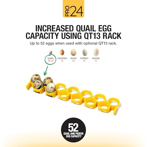 Hatching Time Pro24 Automatic Egg Incubator for Hatching Eggs – Digital Chicken Egg Incubator, Humidity Display, Auto Turner & LED Candler | Hatches 24 Chicken Eggs, Fits Quail, Duck, Turkey, Goose