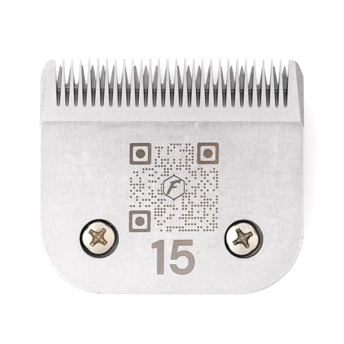 Fresh 15 Dog Grooming Blade, 3/64" (1.0 mm) Cut, Fits Andis, Oster, Wahl A5 Detachable Clippers, High-Carbon Steel with Chrome Coating, Sharp & Durable Blade for Sanitary or Detail Grooming - size: 15