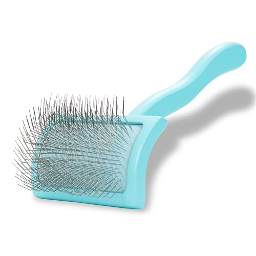 Chris Christensen Big G Dog Slicker Brush for Dogs (Goldendoodles, Labradoodles, Poodles), Groom Like a Professional, Fluff Detangle Style, Saves Time Energy, Teal, Medium - color: Teal, size: Medium