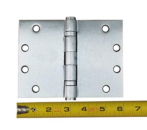 Wide Throw Hinge 180 Degree Satin Chrome 4.5 Inch x 6 Inch 2-Pack - color: Satin Chrome Finish