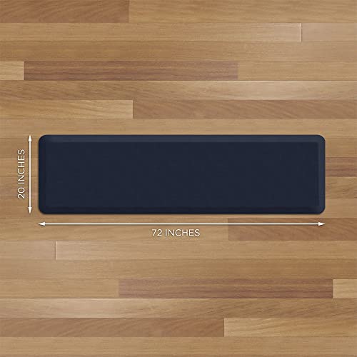 NewLife by GelPro Anti-Fatigue Nonslip 1/2" Thick Hard Floor Utility Mat for Garage, Patio and Kitchen, 20" x 72", Leather Grain Navy - color: Leather Grain Navy