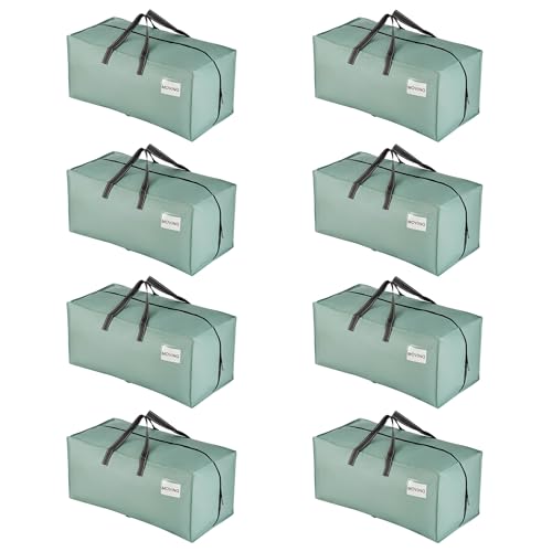 VENO 8 Pack Heavy Duty Moving Bags with Backpack Straps, Zippers & Handles, Extra Large Packing Bags for College Dorm Essentials, Moving Supplies Alternative to Cardboard Moving Boxes - color: Light Green Matte, size: 8 Pack