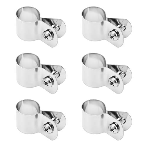 M METERXITY 6-Pack Brace Bands Chain Link Fence Parts, 5/8 Inch Galvanized Steel Chain Link Brace Band with Bolts and Nuts for Fence/Gate/Posts/Rust-Resistant [Silver] - size: 5/8"