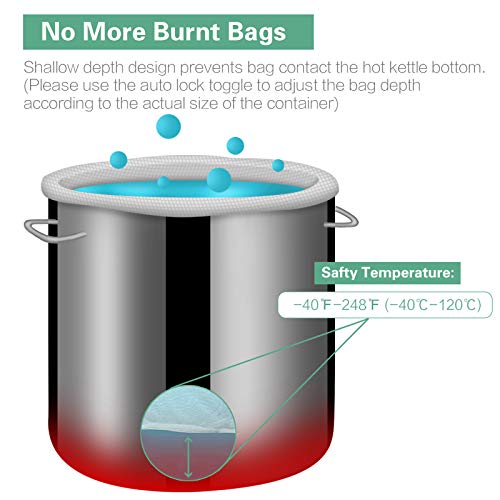 Reusable Brew Bag 2 Pack 24"×32" Large Fine Mesh Bag for Beer | 5 Gallen with Drawstring for Fruit Cider Apple Grape Wine Press Straining Brew in a Bag - size: 2 pack-24"×32"