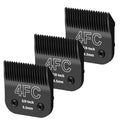 3 Pack 4FC Detachable Dog Grooming Steel Blades,Compatible with Andis,Oster A5,Wahl KM-10 Series,Cut Length 3/8" 9.5MM （Black） - size: 4FC-9.5mm 3 Pack