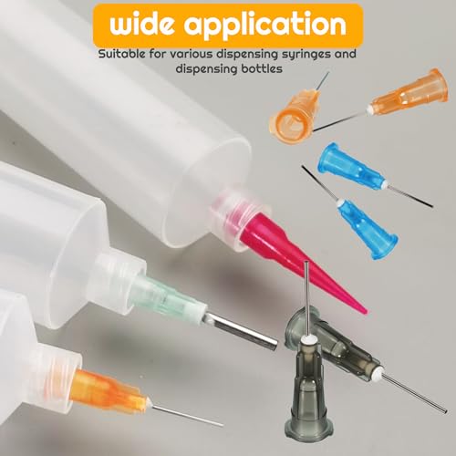 100pcs 22G blunt tip glue dispensing nozzles Blunt-nosed needle glue applicator, used for applying industrial liquids, adhesives, inks, perfumes, lip glosses.0.5 inches - size: 22G 100pcs