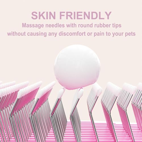 Cat Brush Dog brushes with Release Button for Shedding Grooming, fit for Long or Medium Haired Cats, Lightweight Skin Friendly Pet Brush Hair Removal Comb Brushes for Kitten - color: Pink