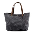 WUDON Waxed Canvas Travel Tote Bag - Extra Large Carryall Shoulder Bag for Women | Travel - color: Grey