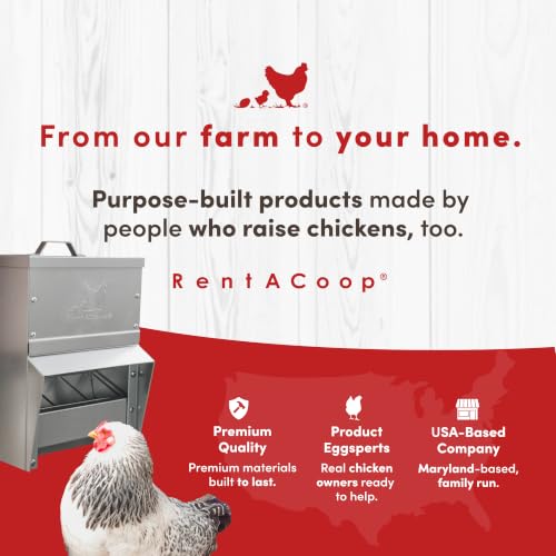 RentACoop Metal Trough Feeder, Gravity-fed 10lb Chicken Feeder - size: 10LB Capacity