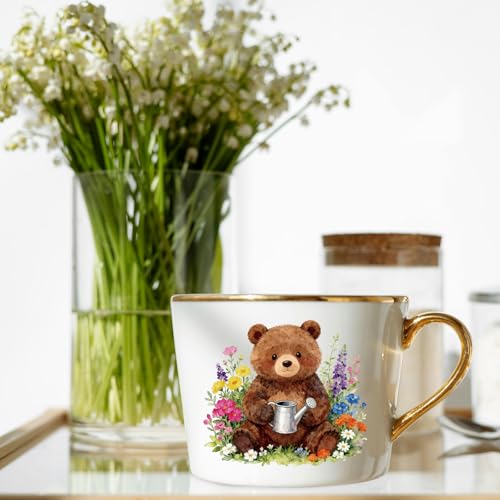 GLOBLELAND 18 Sheets Animals with Flower Crown Transfer Stickers 3.9x3.6inch Floral Wreath Animals UV DTF Cup Wraps Bear Rabbit Rub on Transfer for Crafts Cup Decal Vase Glass Art Decorations - style: Flower Animals