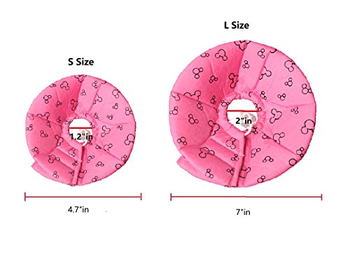 Hamster Rabbit Protection Cone Neck Recovery Collar - Small Animal Pets Elizabethan Collar Anti-Water Bite Sratch Risistant for Guinea Pig Mice Mouse Rats Ferret Squrrel (L, Pink) - color: Pink, size: L