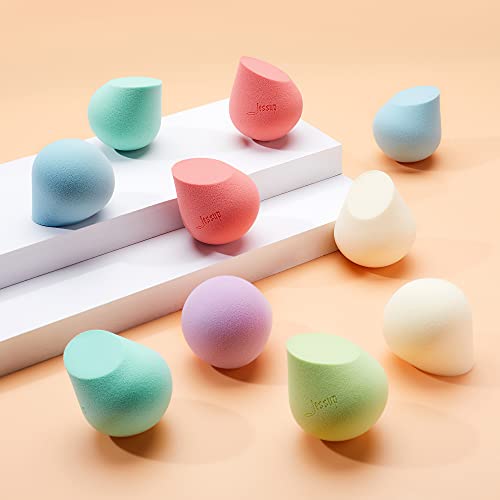 Jessup Makeup Sponge, Latex-free Bud Shape Foundation Blending Sponge SP002 | Minimal Product Absorption, Long-Lasting Shape, Wet & Dry Use, Flawless Blending for Foundation, Concealer, Powder and Cream - color: B.Shell Pink 1-pc