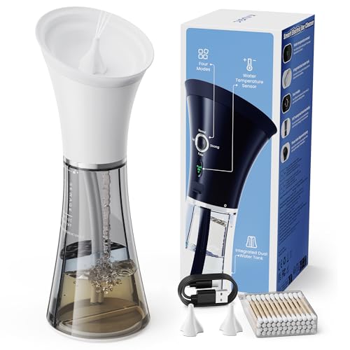 Ear Wax Removal, Self-Collecting Electric Flush Kit, White | Safe Ear Cleaner with Overheat Shutoff, One-Hand Operation, 4 Pressure Modes, Showerproof IPX7, FSA-HSA, Home Use - color: White