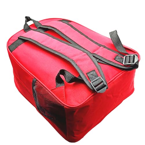 Red Emergency Bag First Aid Backpack Empty Medical Treatment First Responder Trauma Bags for Hiking Outdoors Travel Camping Pet Dog Cat Daycare (Red White) - color: Red White