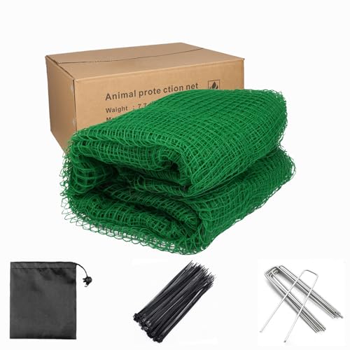 Deer Fence 4ft X 100ft Deer Fencing for Garden with 50 Cableties10 Stainless Steel Ground Stakes1 Storage Bag，Ideal for Garden Netting,Against Bird,Temporary Fence,Fruit Plant Protection - color: Green