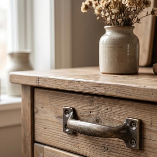 40 Pack 4.7 Inch Bronze Gate Handles, Gate Pull Door Handle with Screws Metal Door Handle for Furniture Cabinets Kitchen Drawer Dresser Outdoor Fences