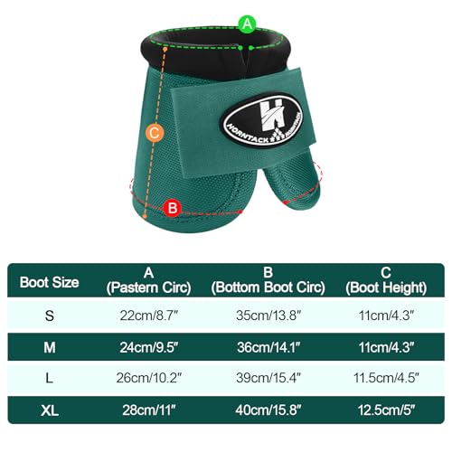 Horse Bell Boots for Outdoor Sports(Turquoise, L) | Comfortable fit, prevents sprains, convenient hook and loop design, durable outdoor protection - color: Turquoise, size: L