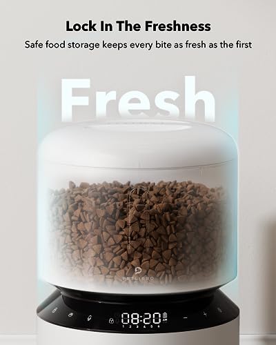 PETLIBRO Automatic Cat Feeder – 3L Programmable Pet Food Dispenser with Freshness Preservation, Timed Portion Control, Voice Meal Call & Dual Power Supply, Healthy Feeding for Cats & Small Dogs White - color: White, size: 3l-basic No Cam&app