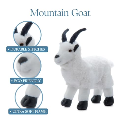 The Petting Zoo Mountain Goat Stuffed Animal, Wild Onez, Kids Gifts, 12 in | Mountain Goat Realistic Wildlife Zoo Animals by Zoologee. Great Toys for Girls and Boys. Plush Gifts for Kids