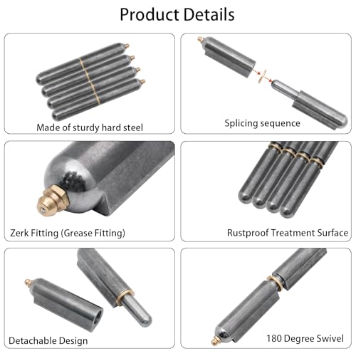 4 Pcs 6 Inch BBQ Smoker Weld on Bullet Hinges,Heavy Duty gate hinger,Carbon Steel Weldable Barrel Hinge for Swing Door Trailer Ramp - size: 6 Inch