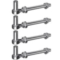 Insaga J Bolt Gate Hinge, 304 Stainless Steel Farm Gate Hinges, M12 x 6'' Gate Hinge Bolt 5/8'' for Chain Link Fence/Farm/Wooden Fence/Driveway, Supports up to 500lbs, 4pcs - color: M12-6''-4PCS