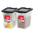 IRIS USA Dog Food Storage Container, 2-Pack, Up to 10 lbs, Black | Made in USA, Stacklable Design, Airtight Seal, BPA-Free, Bird Seed, Cat food, Treats, Multi-Pet Use - color: Black, size: 10 lbs - 2 Pack