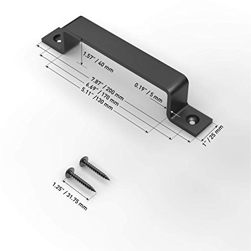8 Inch Straight Bar Barn Door Handle - Black Cast Iron Pull for Sliding Doors, Gates, Sheds, Fences, Closets - Indoor Outdoor Farmhouse Hardware - size: 8 Inch, style: Straight Bar