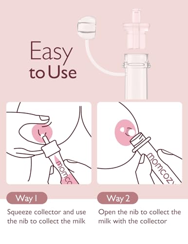 Momcozy Colostrum Collector with Cotton Cloth Wipe Storage Case 5ml-12pcs | Ready-to-use Portable Breast Milk Container Kit, Food-grade Silicone, BPA-Free, Alternative to Disposable Syringes ,Multi-Use - size: 12 Count