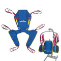 Full Body Patient Lift Sling Size S, Toileting Transfer Slings, Head and Back Support, Split Legs with Commode Opening, 5 Handles, 6 Straps, Lifting Sling Compatible with Various of Lifts - size: S