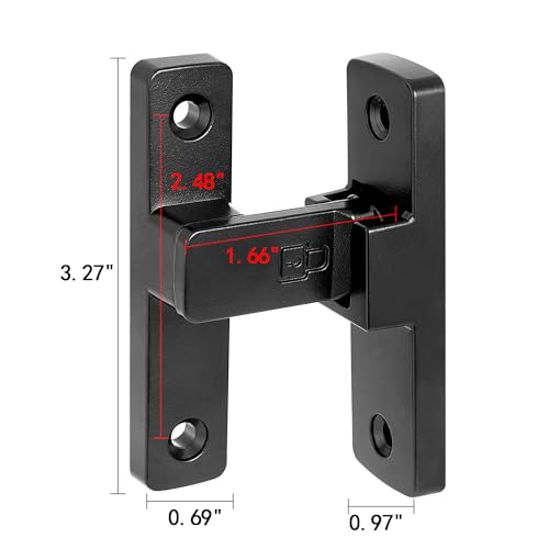 Black 90 Degree Barn Door Lock ，Right Angle Door Lock Latch | Zinc Alloy Flip Gate Latches,for bedroom,garage,balcony,barn,sliding door,bathroom,window,cabinet,drawer,pet enclosures - color: Black_90 Degree
