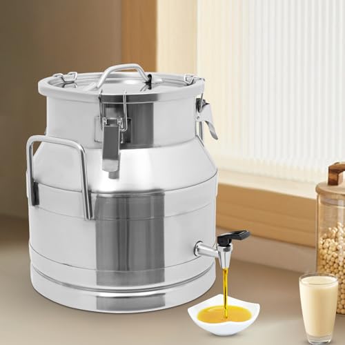 20L/5.28Gal Stainless Steel Milk Can 201 Stainless Steel Milk Jug Sealed Bucket Wine Pail Bucket Milk Can Liquid Storage Container w/Faucet & Sealed Lid for Milk Wine Water Liquid - size: 20L|w/Faucet|201