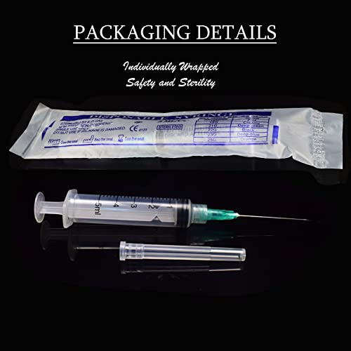 5ml Syringe with Needle 21 Gauge 1.5 Inch Luer Lock, Individually Wrapped - style: 5ML