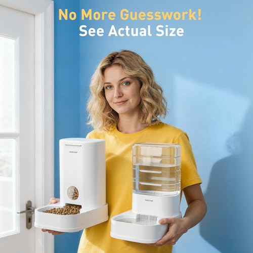 PAWGETHER® Gravity Cat Feeder, 1 Gallon/3.5L Dog Food Dispenser, No-Electricity Automatic Pet Feeder, Auto Refill Food Bowl for Cats & Small, Medium Dogs Easy to Fill - color: Feeder