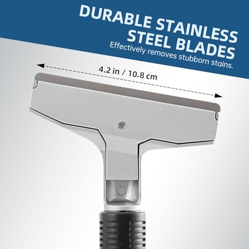 Floor Scraper, 76" Aluminum Adjustable Paint Scraper with 4-inch Razor Blade, Floor Scraper Long Handle Heavy Duty Scrappers for Cleaning Glass Wall Gum Paint Tile Glue Linoleum Carpet