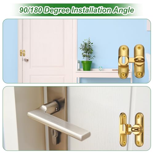 M METERXITY 1-Pack Flip Latch Gate Latch 3in, Yellow Bronze | Zinc Alloy, Flip Sliding Barn Door Lock, with Screws, 90/180 Degree Slide Locks, for Barn Door, Fence, Windows, Cabinets - color: Yellow Bronze