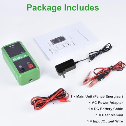 EF-07, 10KV Electric Fence Charger, 5 Miles 1 Joules Pulse Energy | Waterproof Electric Fence Kit for Livestock & Farm Needs, Supply for Animals, Pets, Poultry, Ranches and Gardens Protection