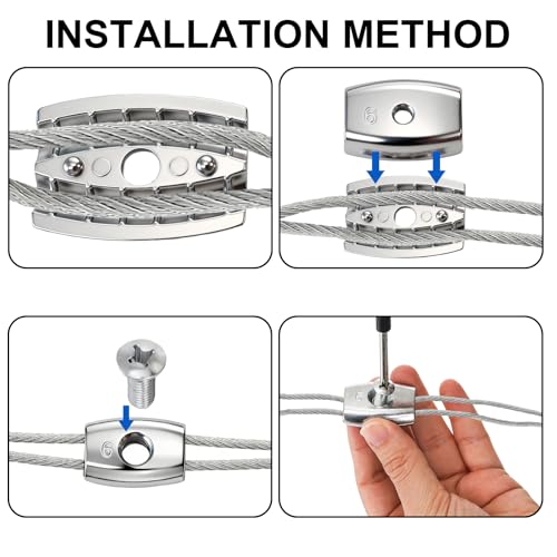TOPZEA 20 Pcs Electric Rope Connectors 6 mm Poly Rope Connector, Galvanized Aluminum Alloy Heavy Duty Electric Fence Wire Connectors for Agricultural Fencing, Horse Fence Accessories
