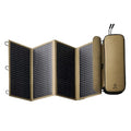 NESTOUT Portable Solar Panel, USB-C and USB-A Ports, 28W Solar Charger for Camping, Water Repellent Ripstop Nylon, Foldable Compact Design, Digital Ammeter, Adjustable Stand, Beige (4 Panel) - color: Beige 4-Panel (Upgraded)