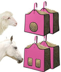 Hay Feeder for Goats and Horses - Slow Feed Design, Heavy Duty Hanging Hay Bag for Barn, Trailer & Paddock, Easy to Hang & Clean(2pcs, Pink) - color: 2pcs-pink