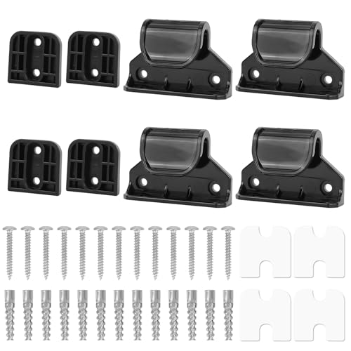 2 Sets Baby Retractable Gate Replacement Parts, Baby Door Extension Fittings Hardware Kit Extender Mount with 4 Latch 4 Bracket 1 Set of Screws & Four Adhesive Sheet for Safety Door Installation