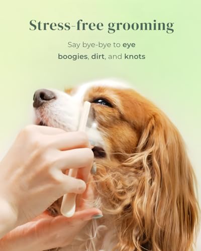 [petora] BRUSH ON ME Gentle Facial & Eye Comb for Dogs & Cats | Smooth & Stress-Free Tear Stain Remover | Fine-Tooth Grooming Tool with Rounded Tips | Comfortable Grip for Daily Pet Grooming