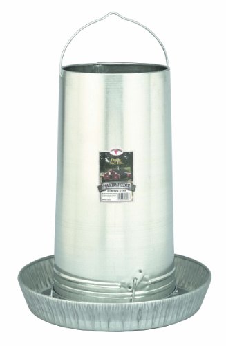 Little Giant® Hanging Metal Poultry Feeder | Chicken Feeder | Outdoor Hanging Bird Feeder | Galvanized Steel Feed Container with Hanging Handle | 40 Pound - size: 40 pounds
