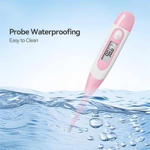 Clinical Digital Thermometer for Adults and Babies, Oral Armpit and Rectal Temperature Thermometer for Fever with Alarm, Flexible Tip (Pack of 2) - size: DT008 (Pack of 2)
