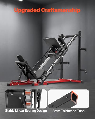 VEVOR Leg Press Machine, 700/550/440 LBS Capacity Lower Body Special Leg Machines, Adjustable Leg Strength Workout for High-Intensity Presses, Home Gym Workout Training Weight Equipment - style: Hack Squat Leg Press Machine 2000lbs
