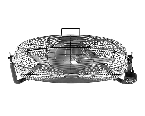Lasko 20" High Velocity Wall Mount Fan with Pivoting Head - 3 Speeds, Remote Control, Ideal Wall Mount Fan or Floor Fan for Home, Garage, Attic, Black/Silver H20660 - color: Black/Silver