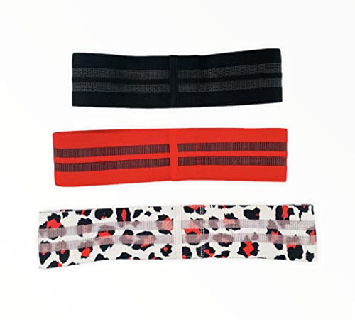 Pure Lust Booty Bands,Resistance Bands,Glute Bands,Fabric Workout Bands,Exercise Bands,Hip Bands,Red,Black,Leopard,Light,Medium & Heavy Resistance