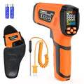 Infrared Thermometer Temperature Gun,-40℉~2912℉ Pyrometer, 50:1 High Temp Thermometer with Thermocouple Probe, Non-Contact Digital IR Laser Thermometer for Industrial HVAC Forge Metal - color: Orange -40°F - 2912°F(-40-1600℃)